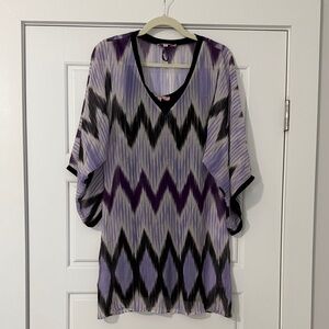 Calypso St. Barth Purple and Black Zigzag Dress